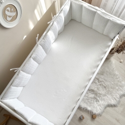 Protectie laterala patut bebelusi - Velvet alb